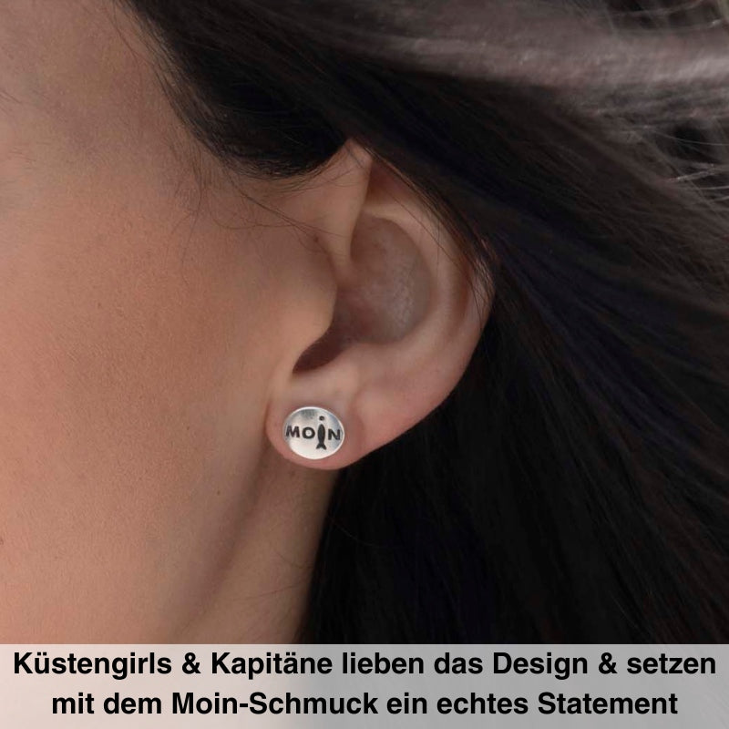 Schmuck Set "Moin" aus 925er Silber (schwarz) (Wachs-Cord)