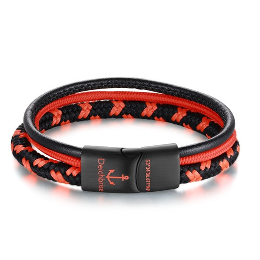 Segeltau & Leder Armband Leuchtfeuer (Multistrang)