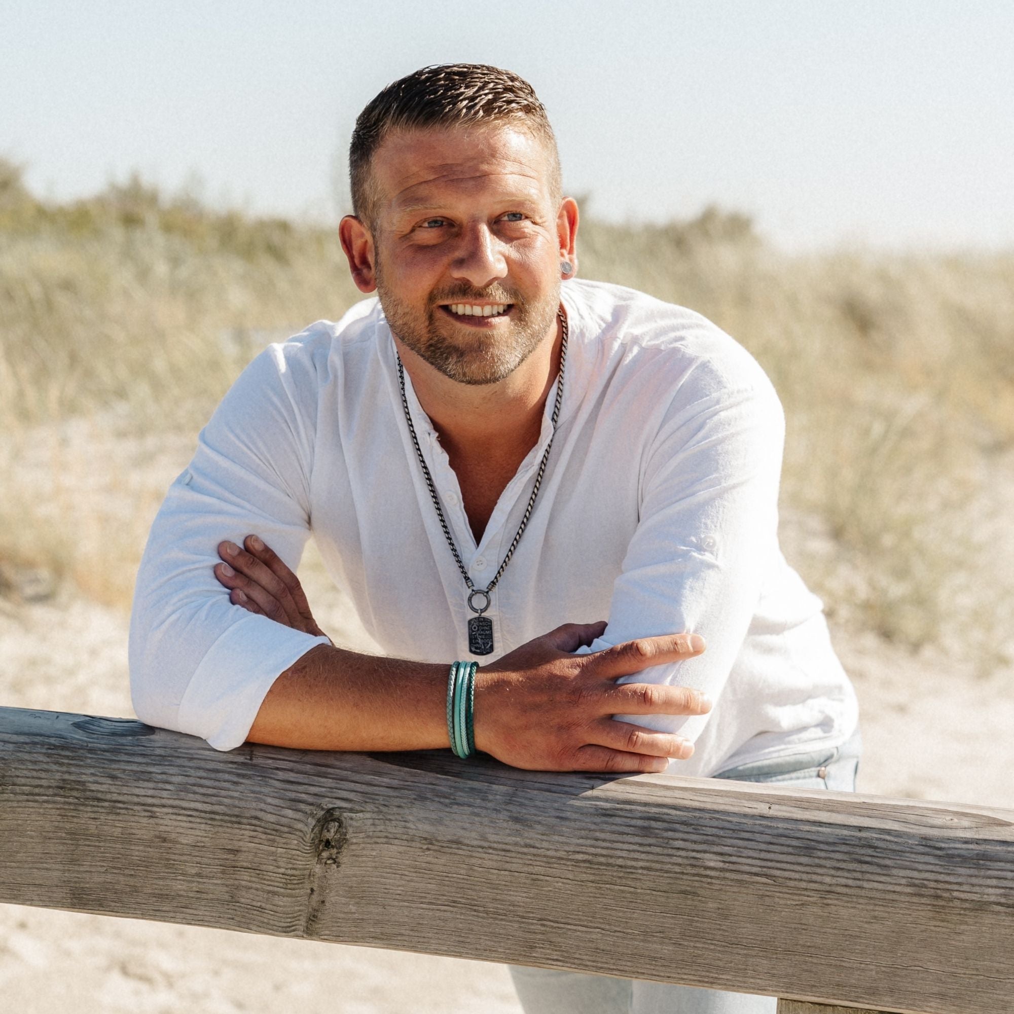 Leder & Segelseil Armband Ocean Mint (Multistrang)