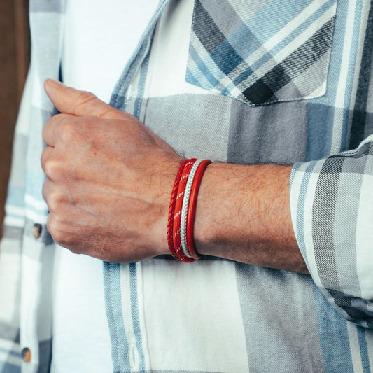 Leder & Segelseil Armband Grenzenlos (Multistrang)