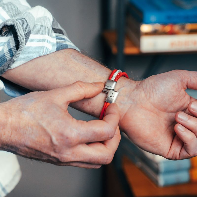 Leder & Segelseil Armband Grenzenlos (Multistrang)