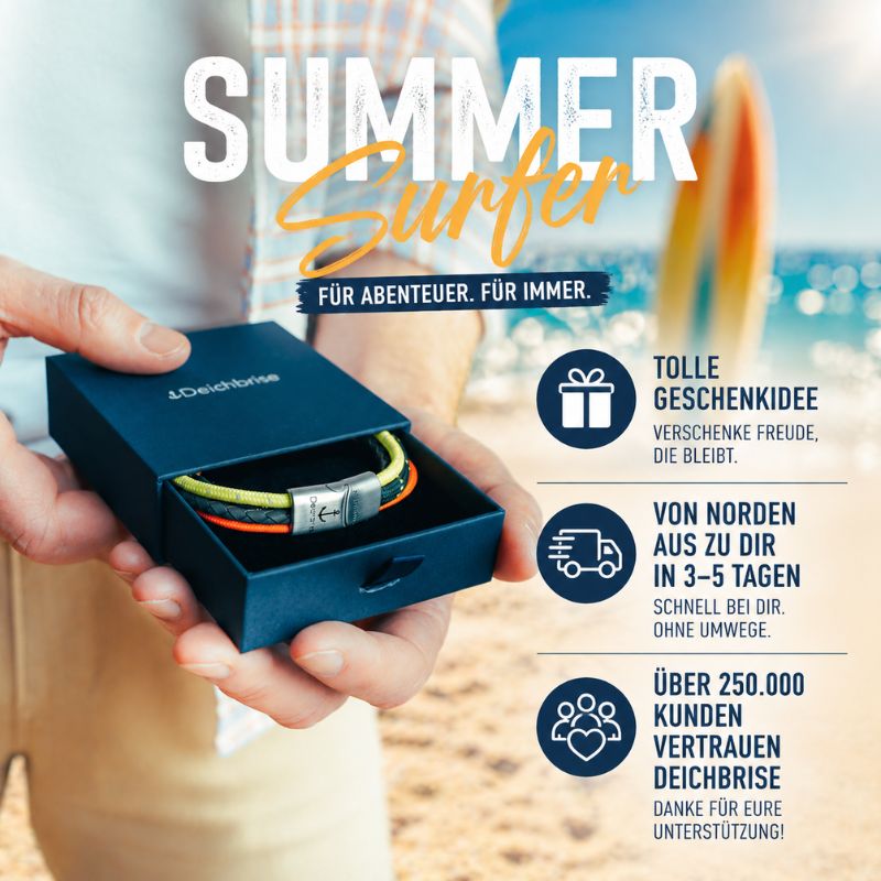 Leder & Segelseil Armband Summer Surfer (Multistrang)