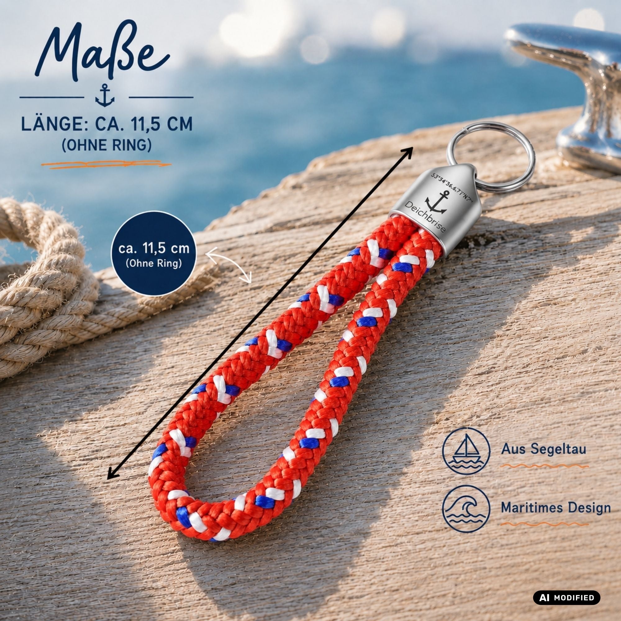 Schlüsselanhänger aus Segeltau Meisterschütze (8mm)