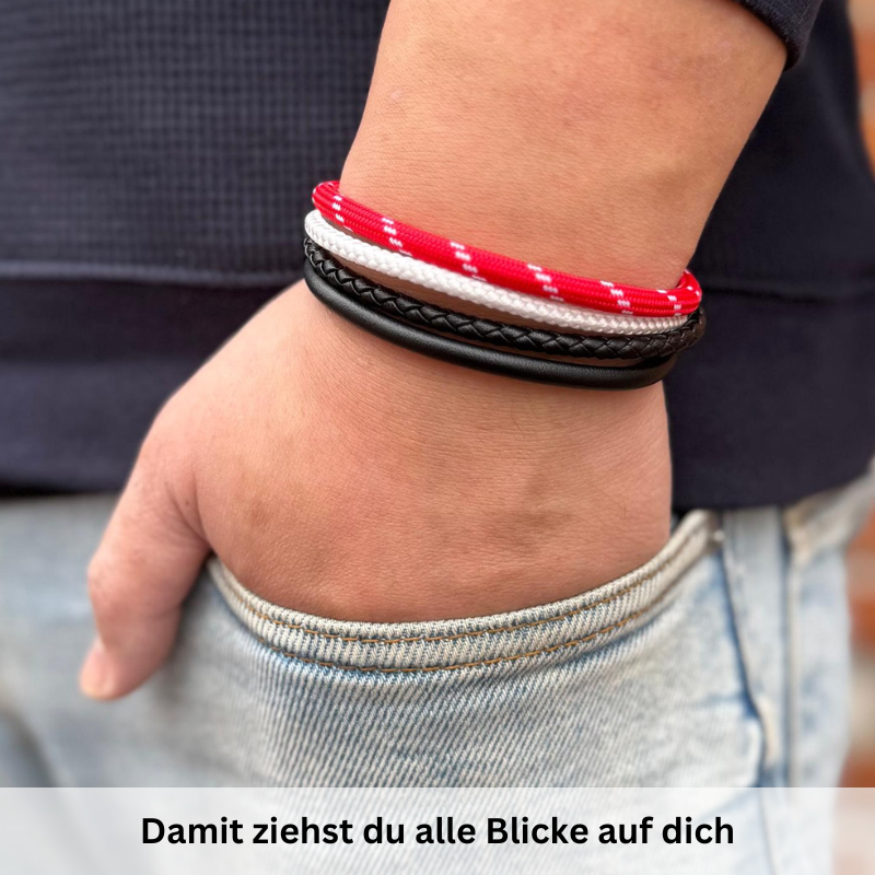 Leder & Segelseil Armband Nordisch (Multistrang)