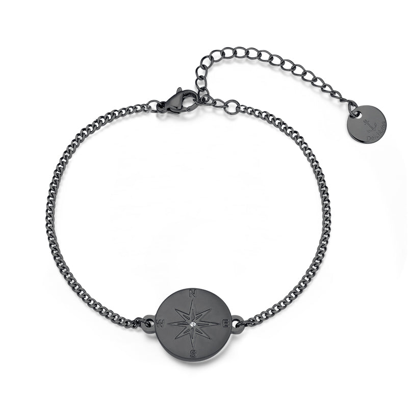Armband aus Edelstahl Kompass mit Stein