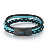 Leder & Segeltau Armband Deep Blue Sea (Multistrang)