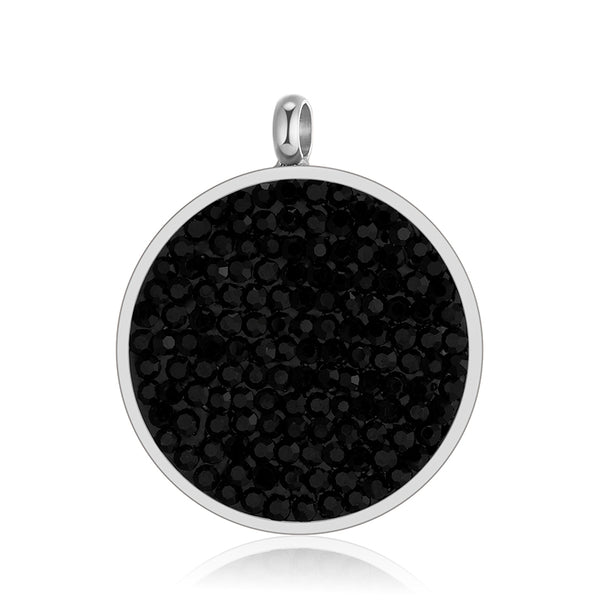 Kettenanhänger Bling Bling (schwarz) aus Edelstahl mit Steinen