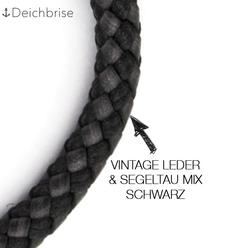 Deichbrise | Leder & Segeltau Armband Joe (6mm)