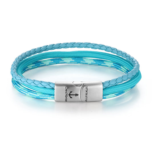 Leder & Segelseil Armband Ocean Summer (Multistrang)