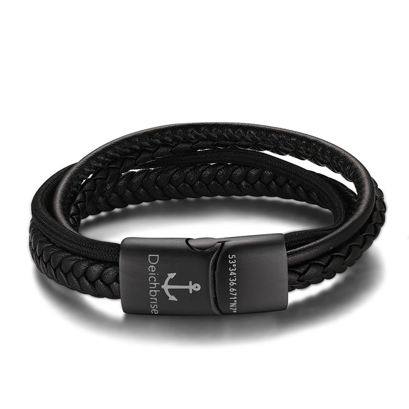 Leder & Segeltau Armband Rocky (Multistrang)