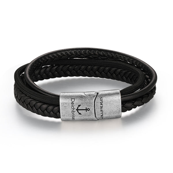 Leder & Segeltau Armband Rocky (Multistrang)
