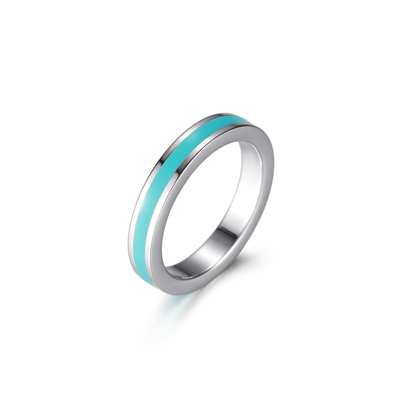Ring aus Edelstahl turquoise-line