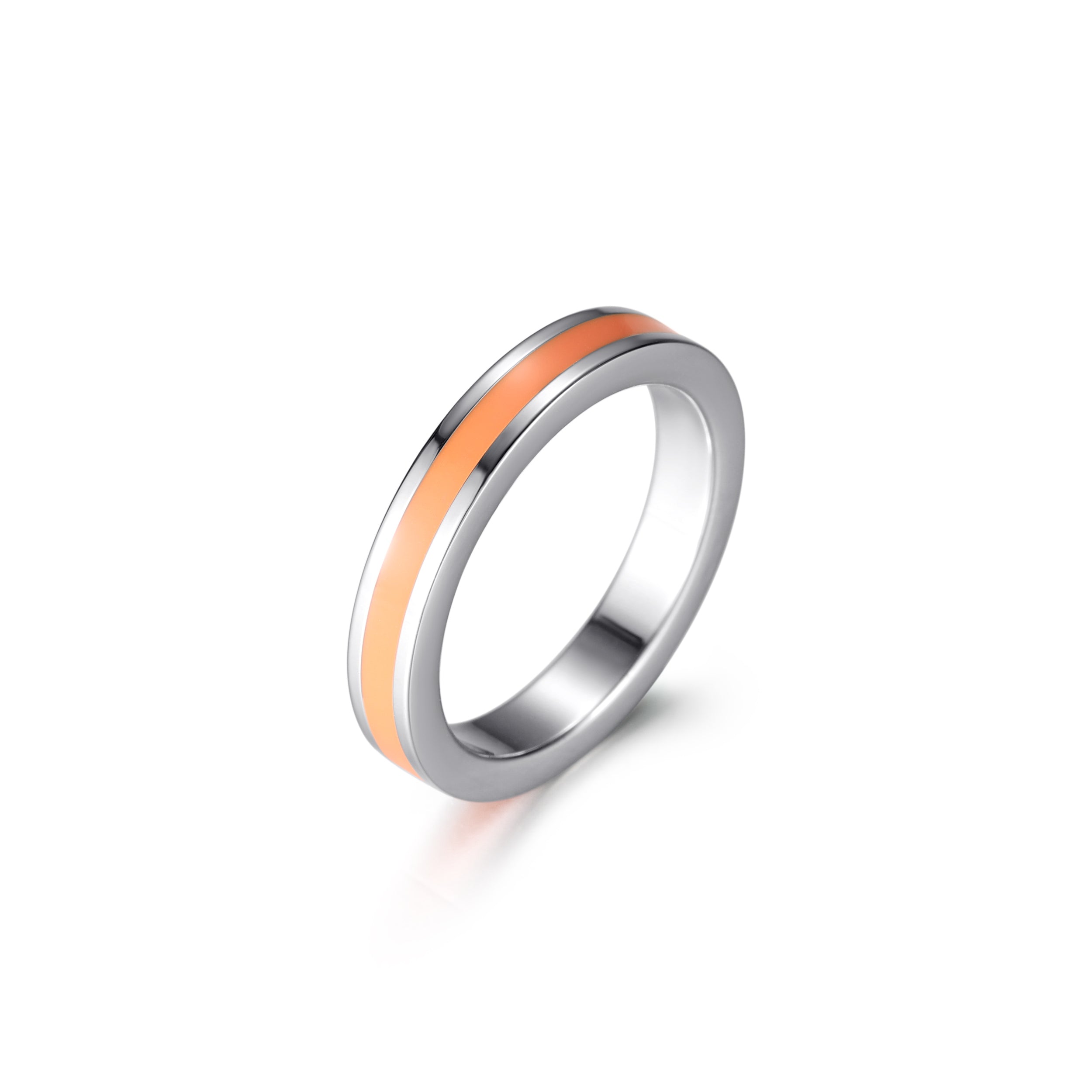 Ring aus Edelstahl orange-line