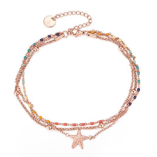 Fußkettchen aus Edelstahl Boho-Seestern