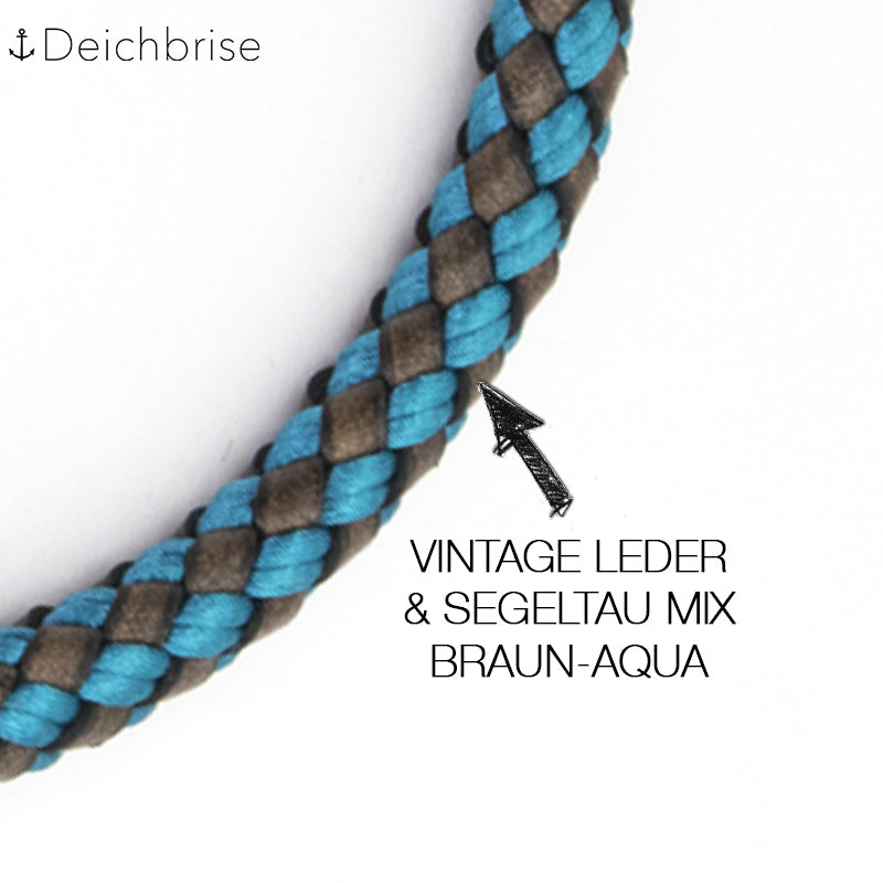 Vintage-Leder & Segeltau Armband Svenja (6mm)